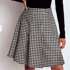 Boden , Wool Skirt, Black Houndstooth, Plus Size